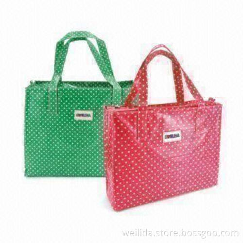 Fashionable Tote Bags with PVC Coating, Measures 38 x 12 x 31cm, Available in Various Colors